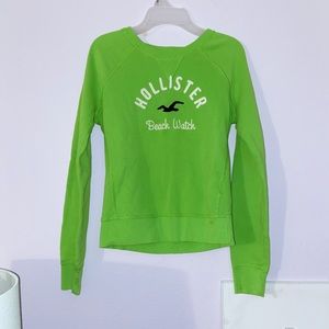 Lime Green Hollister Crew Neck Sweatshirt